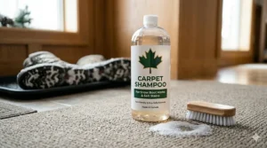 A Canadian-made, eco-friendly carpet cleaner solution safe for pets and winter boot residue.