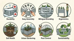 Recyclable and eco-friendly steel garden beds, a sustainable choice for environmentally conscious Canadian homeowners.