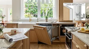 Alt text for image 5: Close-up illustration of the hidden top control panel on a fully integrated panel ready dishwasher.