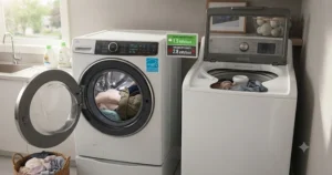 Comparison chart highlighting why a front-load design is typically recognized as the most energy efficient washer type in Canada.