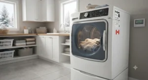 Energy Star certified electric dryer under 1000 helping Canadian families save on hydro electricity bills during colder months.