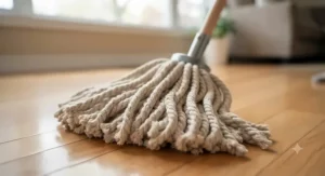 Durable cotton string mop head designed for long-lasting performance on residential hardwood floors.
