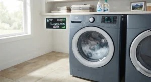 Energy-efficient washing machine operating efficiently in Canadian hard water regions