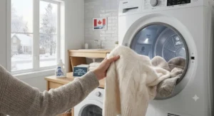 Gentle low-temperature drying protecting woolen sweaters and winter clothing in Canada
