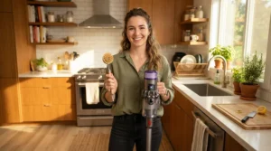 flat mop vs spin mop for small apartments being tested in a compact condo kitchen